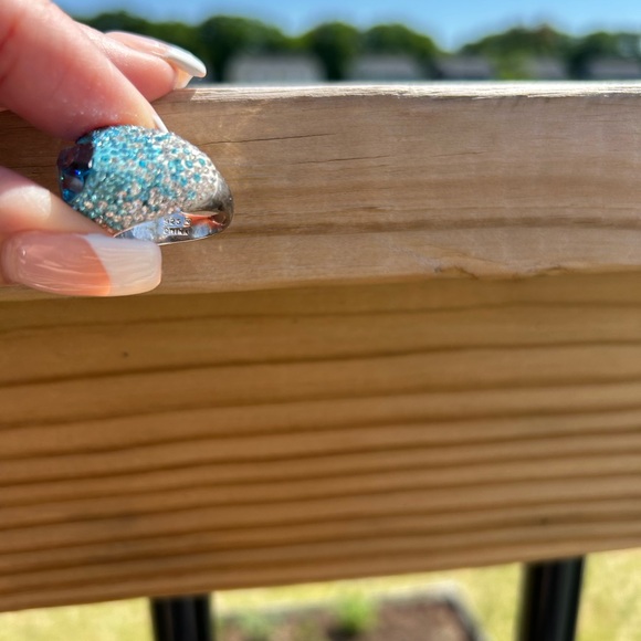 Vintage Swarovski Pave set crystal ring Sz 6 - Picture 7 of 7